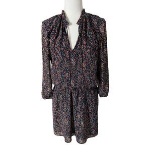 J.Crew Mercantile Floral Ruffle Neck Long Sleeve Dress XS‎